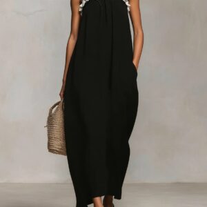 Mirelle™ | Vestido Maxi com Blocos de Cor e Alças Finas