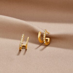 Brincos de Garra em Ouro 18K com Cristal
