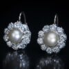 Brincos Vintage Elegantes de Pérola e Zircônia