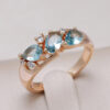 Anel de Ouro com Zircônia Azul