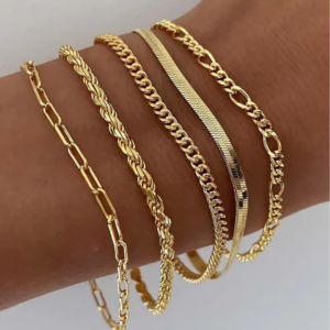 Conjunto de Pulseiras Ellis Renner | Dourado