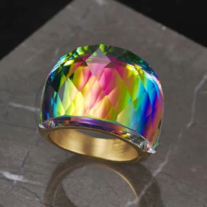 Anel Dourado Cromático Colorido