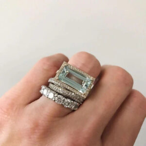 Exclusivo Anel Vintage em Prata com Turquesa