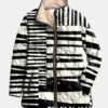 Miren | Jaqueta Matelassada Abstrata Preto e Branco