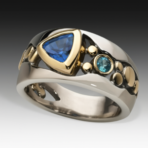 Anel de Cristal Azul Vintage IV
