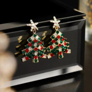 Árvore de Natal vintage com floco de neve colorido de zircônia II