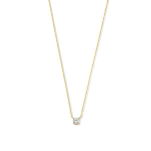 Colar Cléa com Pedra Moissanita | Dourado
