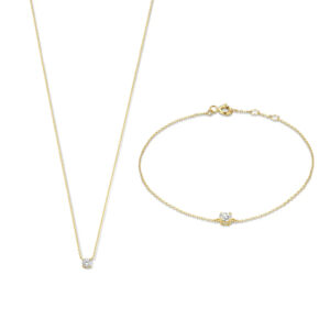 Conjunto Cléa com Pedra Moissanita | Dourado