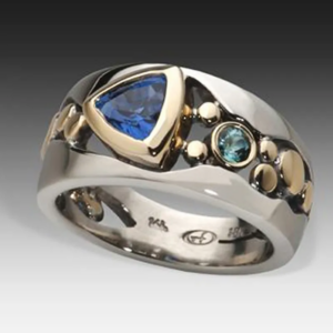 Anel de Cristal Azul Vintage II