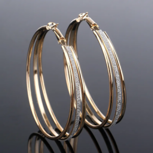Brincos de Ouro Vintage Brilhante