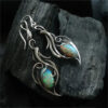 Brincos Vintage em Prata Esterlina com Opala Azul
