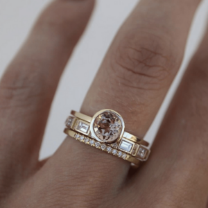 Espoir - Conjunto de Anéis em Ouro com Cristais Incrustados