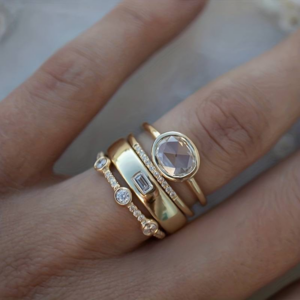 Lily - Conjunto de Anéis em Ouro com Zircônia