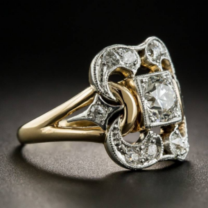 Anel de Ouro Vintage com Zircônia II