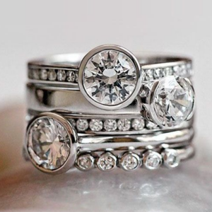 Anel Camadas de Prata Vintage e Cristal