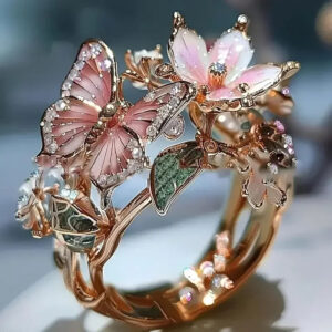 Anel Schmetterling com Zircônia Natural Brilhante