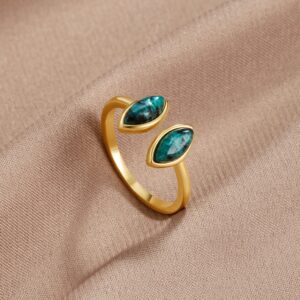 Anel Verde Jade Envolvente
