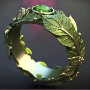 Anel de Folha Verde Exótica II