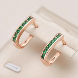 Brincos Elegantes com Cristal Verde