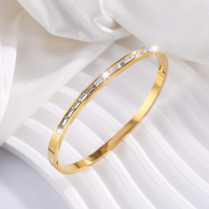 Pulseira Dourada Giulietta Farnese com Cristais Retangulares