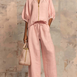 Leonie | Conjunto Elegante de Algodão e Linho em Duas Peças