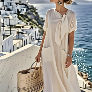 Janet | Vestido Maxi de Verão Elegante e Solto com Bolsos