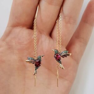 Brincos Colibri em Esmalte com Zircônia